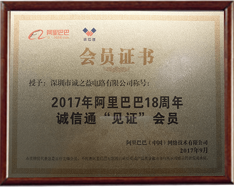 阿裏巴巴誠信通會員證書